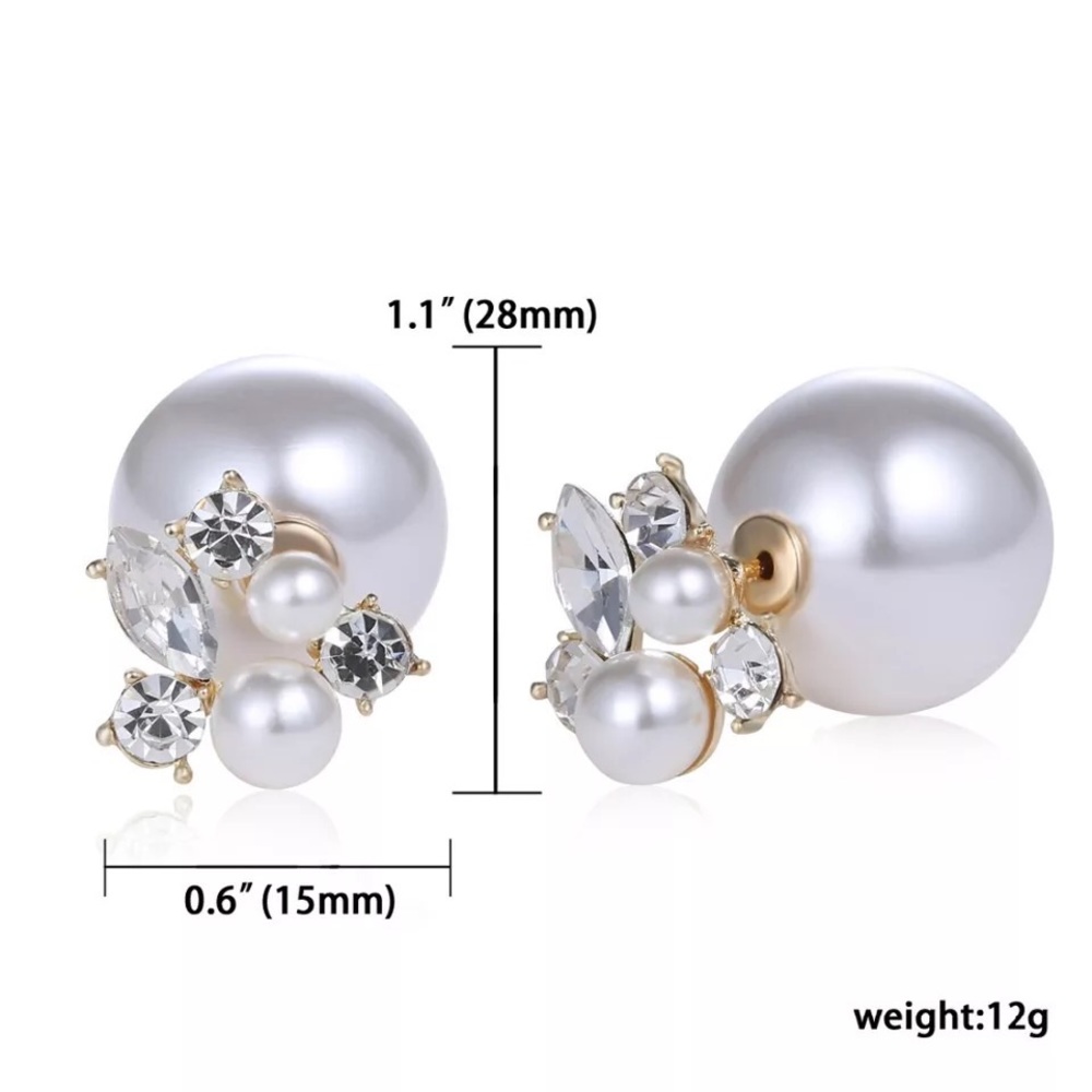 Double Sides Pearl Earrings - Picture 3 of 5